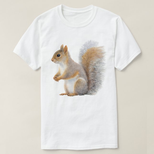 Realistic Squirrel Portrait T-Shirt (Design Front)