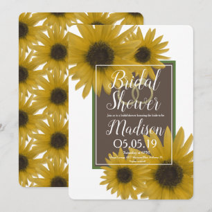 Realistic Sunflower Foil Ring Bridal Shower Invitation