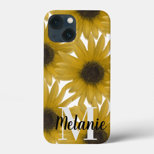 Realistic Sunflower Garden Custom Monogram Case-Ma Case-Mate iPhone Case (Back)