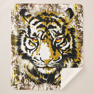 Realistic Tiger - Cool Tiger Head Sherpa Blanket