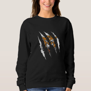 Realistic Tiger Head Skin Paw 13 Sweatshirt