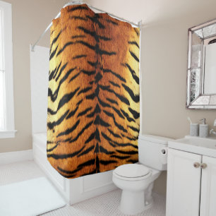 Realistic Tiger Skin Print Shower Curtain
