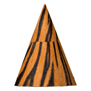Realistic tiger skin texture. party hat