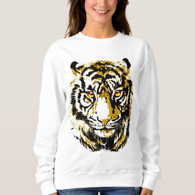 Realistic Tiger Sweatshirt - Cool Tiger Head (Front)