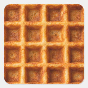 Realistic Toasted Square Waffle Food Design Sticker