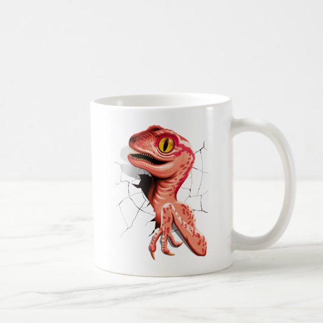 Realistic Velociraptor Dinosaur Hatching Coffee Mug (Right)