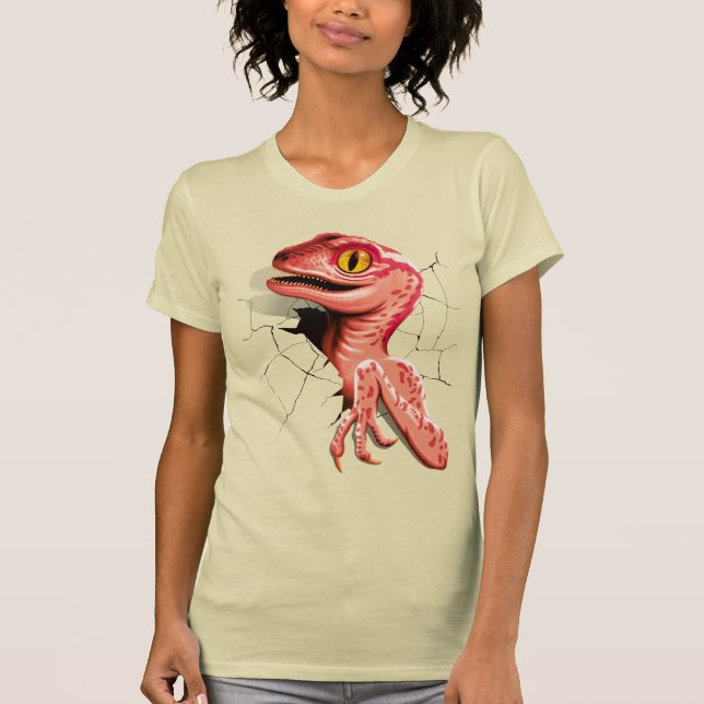 Realistic Velociraptor Dinosaur Hatching T-Shirt (Front)