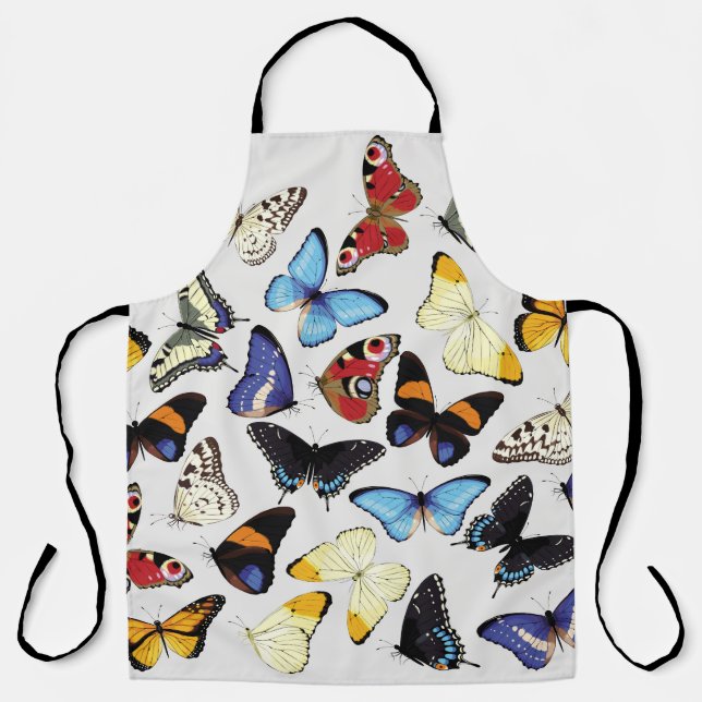 Realistic vintage butterflies collection. apron (Front)