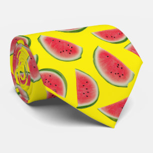 Realistic Watermelon Slice Pattern Design Tie