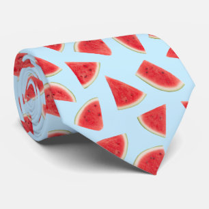 Realistic Watermelon Slice Summer Pattern Tie