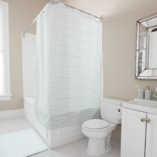 Realistic White Crocodile Skin Print Shower Curtain