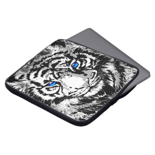 Realistic White Tiger Head - Tiger Laptop Case