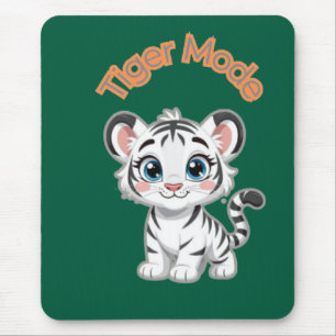 Realistic White Tiger – Photorealistic Wildlife Ar Mouse Pad