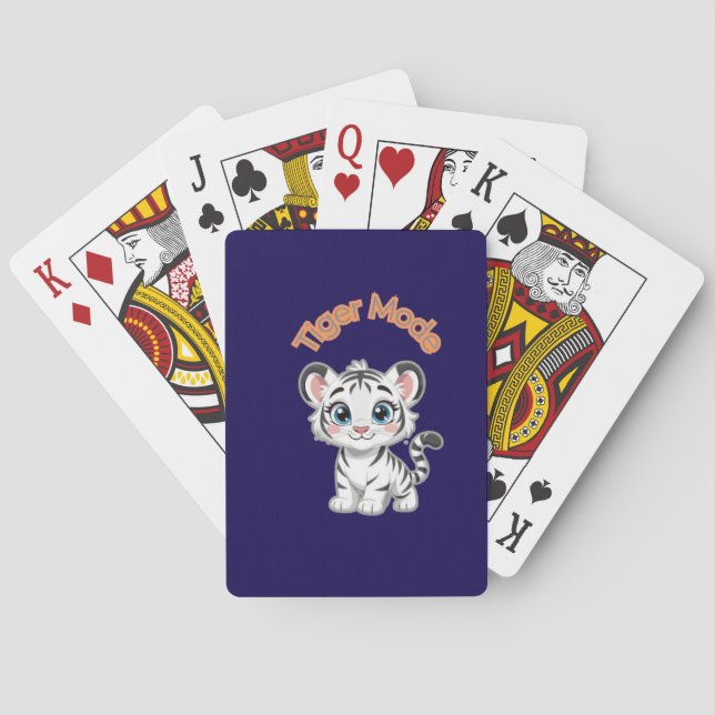 Realistic White Tiger – Photorealistic Wildlife Ar Playing Cards (Back)