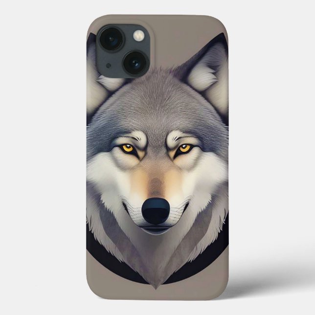 Realistic Wolf Face with Piercing Yellow Eyes Case-Mate iPhone Case (Back)