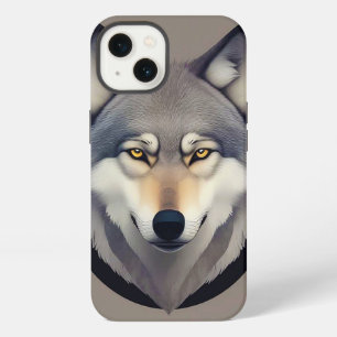 Realistic Wolf Face with Piercing Yellow Eyes iPhone 13 Case
