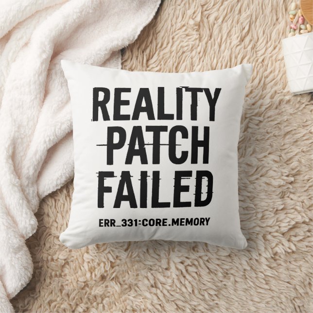 Reality Patch Failed - Glitched Typography Cushion (Blanket)