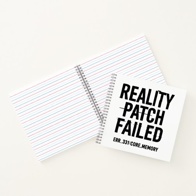 Reality Patch Failed - Glitched Typography Notebook (Inside)