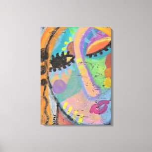 Really? Abstract Acrylic Portrait of a Woman  Canvas Print