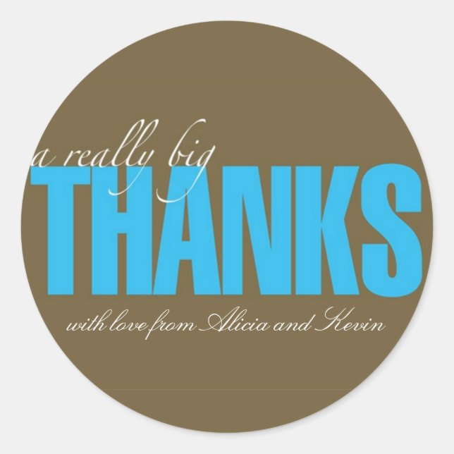 Really Big Thanks Sticker (Front)