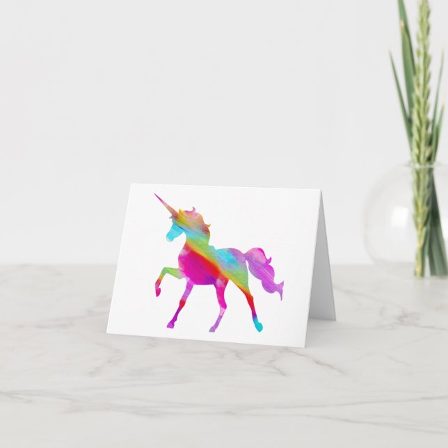 Really Colourful Unicorn Magical Creature BLANK  Card (Front)