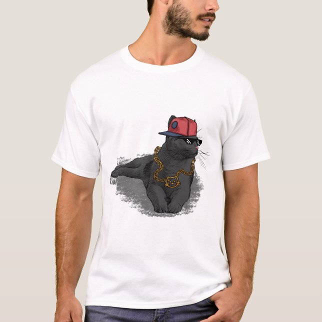 Really Cool Neighbourhood Black Cat T-Shirt (Front)