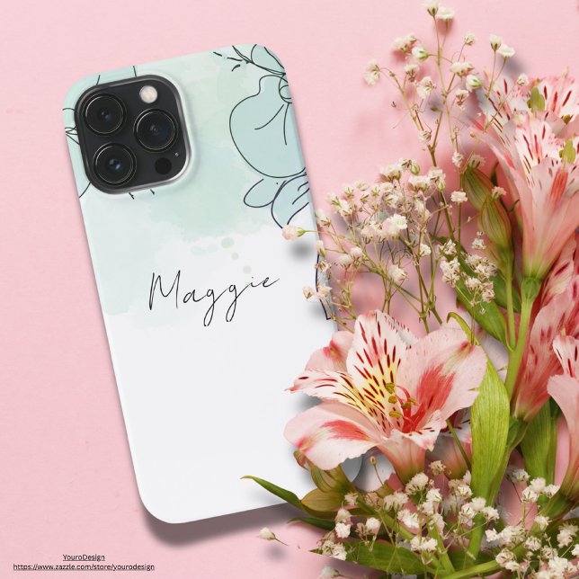Really cute and minimal girly blue monogram name   iPhone case (Creator Uploaded)