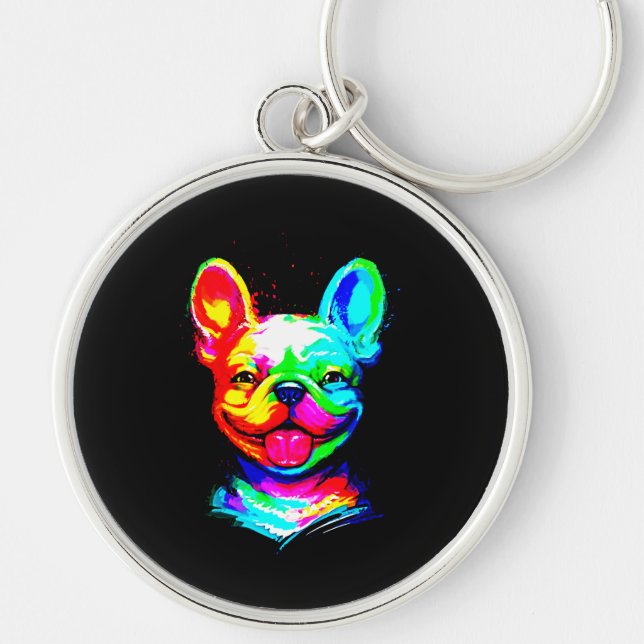 Really Cute French Bulldog For Frenchie Lover Key Ring (Front)