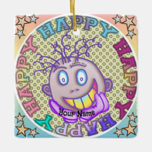 Really Happy Face Ceramic Ornament