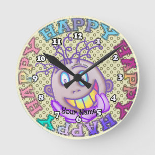 Really Happy Face Round Clock