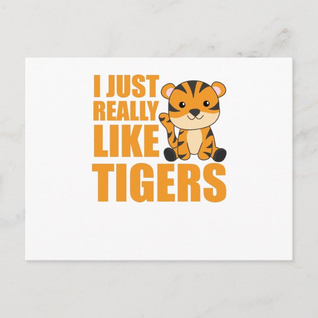 Really Like Tigers Tiger Cute Animals For Kids Postcard (Front)