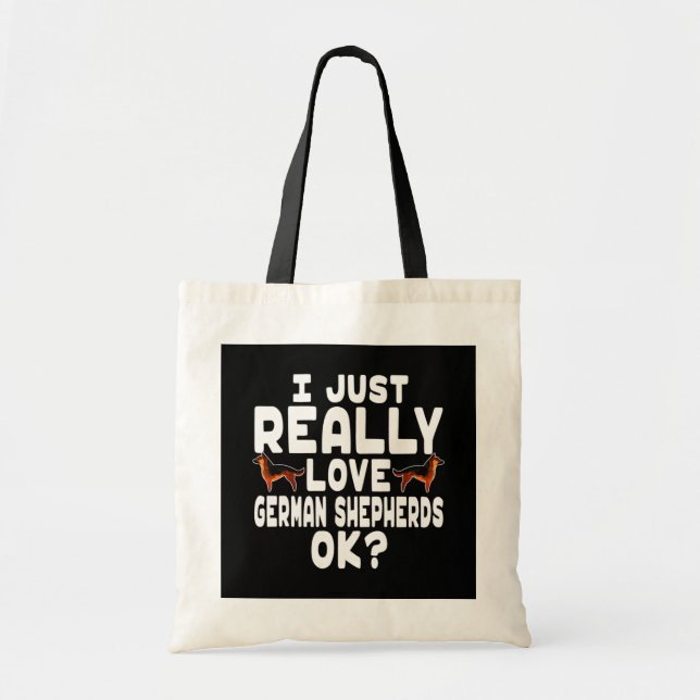 Really Love German Shepherd Tote Bag (Front)