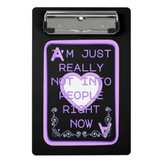 Really Not Into People Right Now Ace of Hearts Mini Clipboard