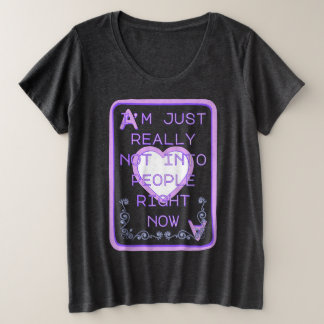 Really Not Into People Right Now Ace of Hearts Plus Size T-Shirt