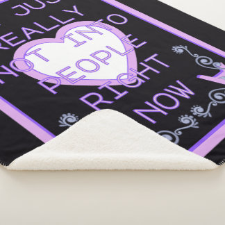 Really Not Into People Right Now Ace of Hearts Sherpa Blanket