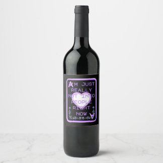 Really Not Into People Right Now Ace of Hearts Wine Label