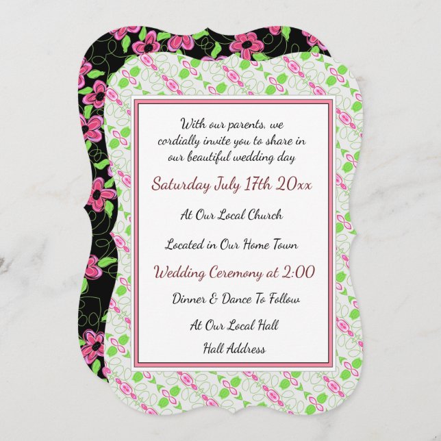 Really Pretty Wedding Invitation (Front/Back)