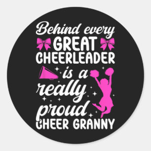 Really Proud Cheer Granny Of A Cheerleader Granny Classic Round Sticker