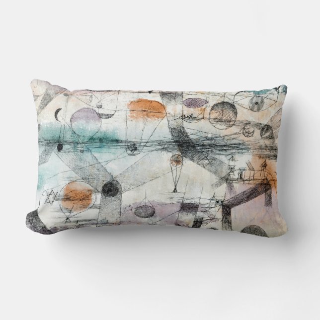 Realm of Air Paul Klee Abstract Expressionist Lumbar Cushion (Front)