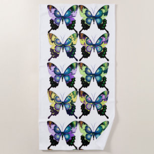 Realm of Aqua Morpho Butterflies Beach Towel