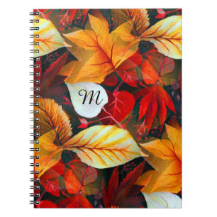 Realm of Foliage with Maple Leaves in Warm Colours Notebook
