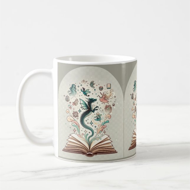 Realm of Imagination: Fantasy Books Coffee Mug (Left)