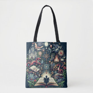 Realm of Imagination: Fantasy Books Tote Bag