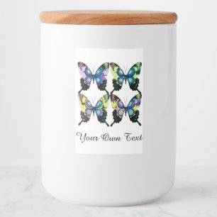 Realm of Morpho Blue Elegant Butterflies Food Label