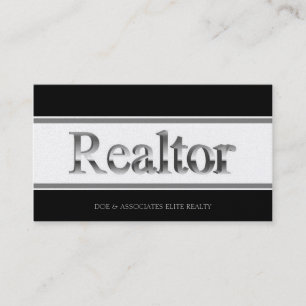 Realtor 3D Stripes Black Golden Business Card