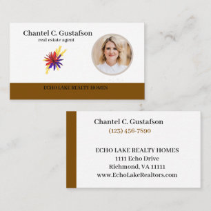 Realtor Add Your Logo & Photo Real Estate Agent Business Card
