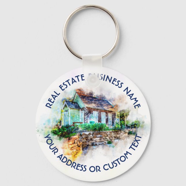 Realtor Agent Real Estate Agency And Business Name Key Ring (Front)
