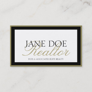 Realtor B/W Gold Script/Border Business Card
