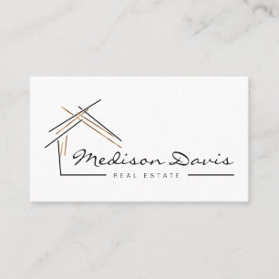 Realtor branding with house in gold business car business card