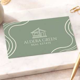 Realtor Business Card Modern Minimalist Green